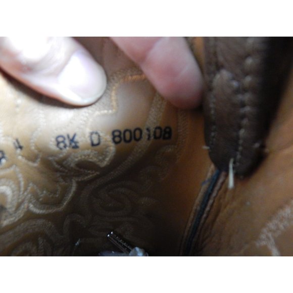 Lucchese Caiman Hornback Alligator Skin Boots Made in USA Brown Men\'s 8 ½ D67 main image 6